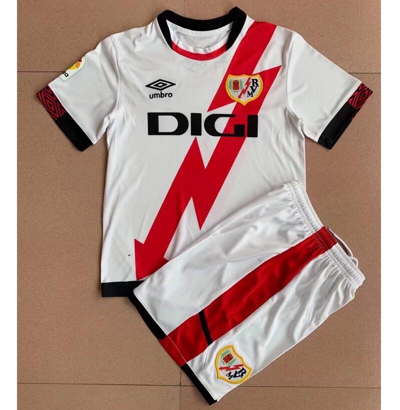 Kids Rayo Vallecano 2021/22 Home Soccer Kits Shirt With Shorts